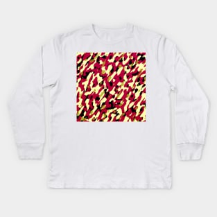 Camouflage - Maroon Wheat Kids Long Sleeve T-Shirt